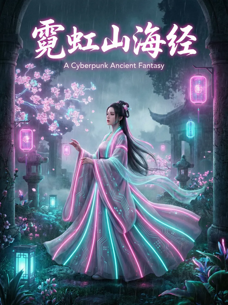 EPIC客服 古风奇缘短剧 - 霓虹山海经海报